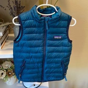 Patagonia toddler size 4T down sweater vest in blue